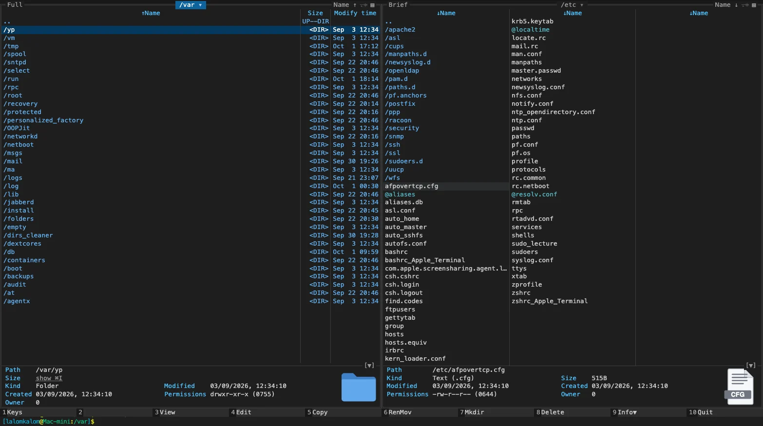 Full and Brief listing modes